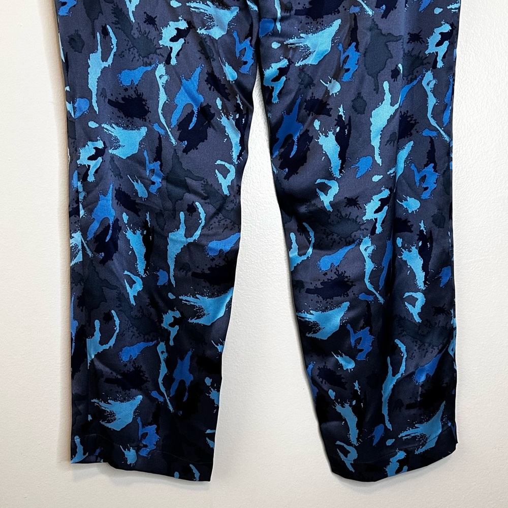 L'AGENCE Silk Madaline High Waist Blue Vintage Multi Pants Trousers Size 8 - Picture 10 of 15